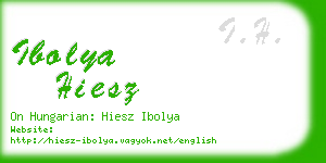 ibolya hiesz business card